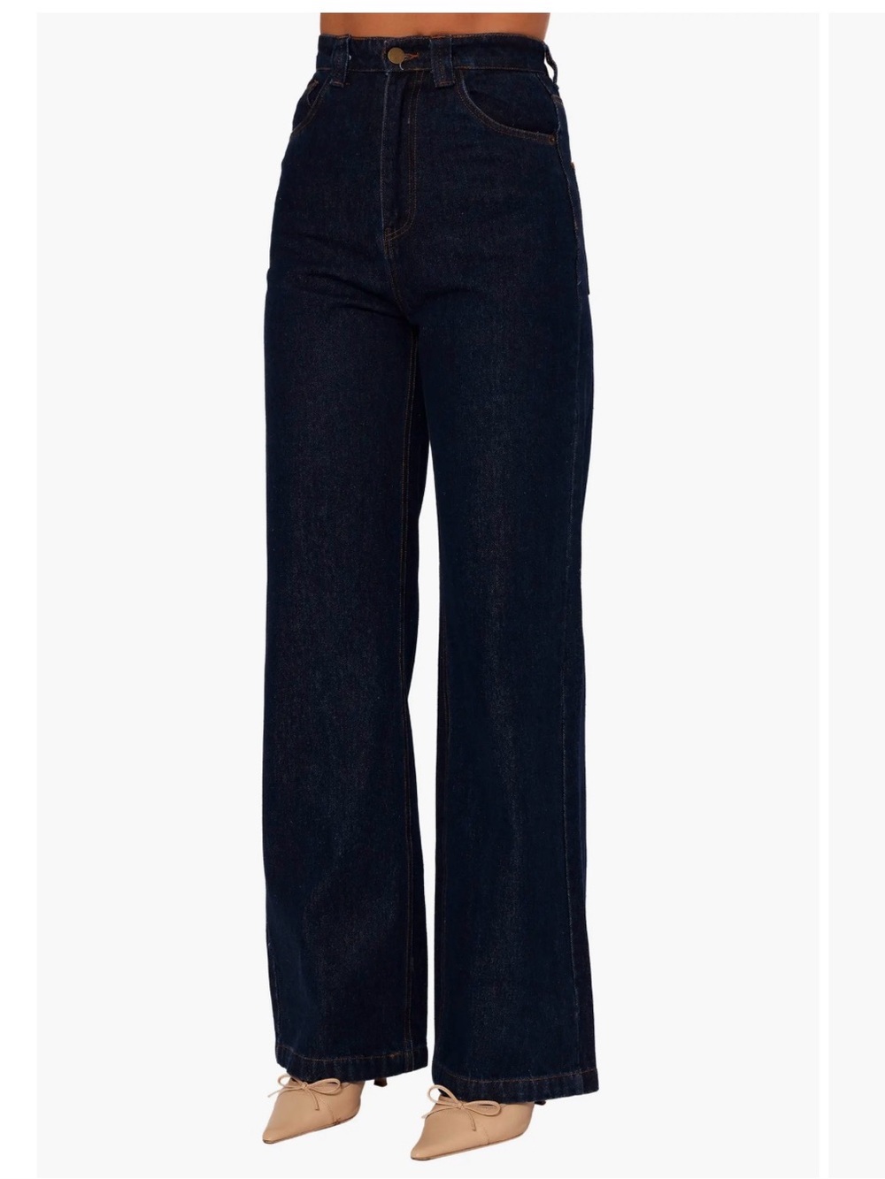 Petal and Pup Nolan High-Rise Wide Leg Jeans in Dark Denim - Women